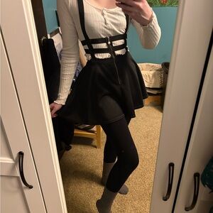 EXCHIC Black Suspender-Dress S-M